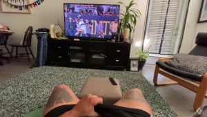 Sick my dick while i watch football on the couch