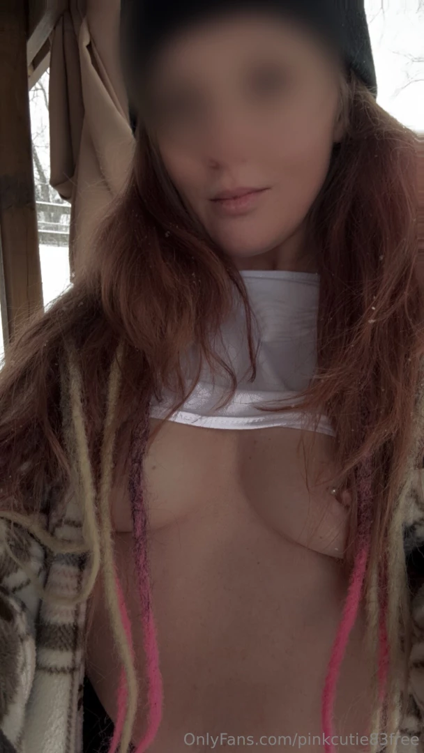 Play time in the snow always fun flashing the neighbors 