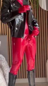 Close up of me jerking with layers of latex on