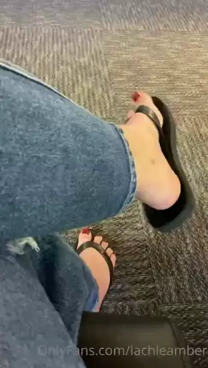 In the waiting room distracting people with my flip flops 