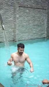 What s better than three muscular guys having sex in the pool