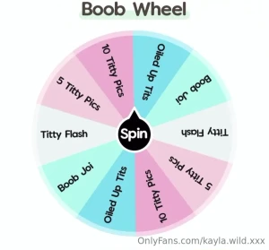Boob spin the wheel game 15 1 spin 22 2 spins 30 3 spins cum get your