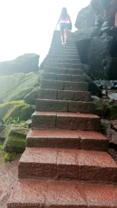 Climbing stairs at nature