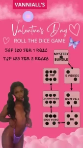 Vanniall s valentine s day roll the dice game happy valentine s day