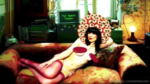 A scanner darkly themed pinup thanks to an agent cooper suggestion and