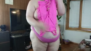 This stretchy strappy pink dress is skin tight i decided to wear it