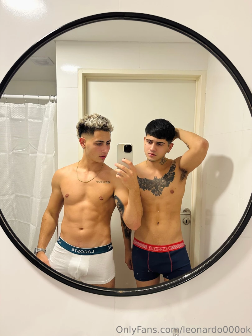 Posing with the friend 