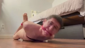 Hogtied struggling amp horny