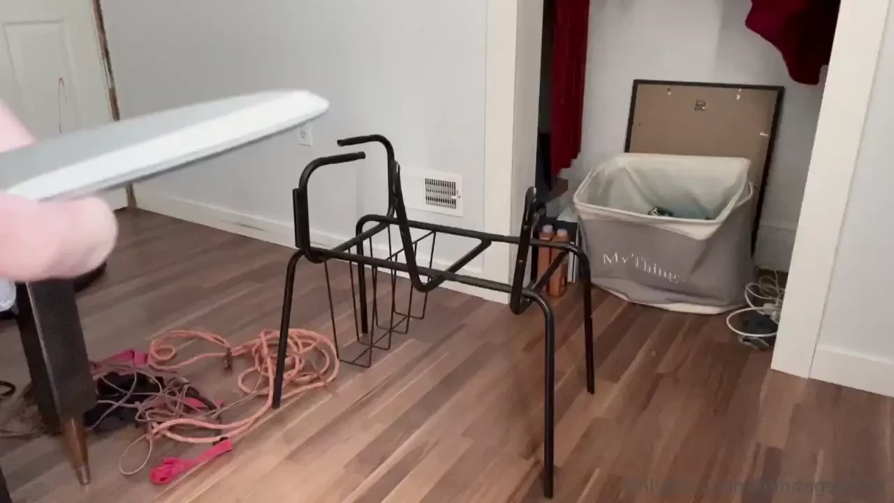 Watch me do some self bondage and struggle to get in and out of this 