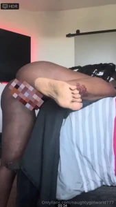 Spreading my cheeks showing my feet off too daddy for you i love to