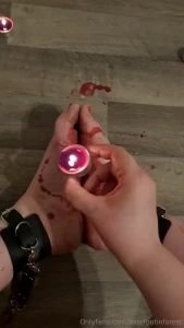 Pouring hot wax but better lighting this time