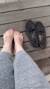 Filthy smelly and broken shoes which caused me this tanline wiggles part 1