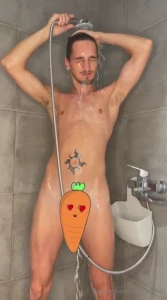 Taking a shower while u staring at me