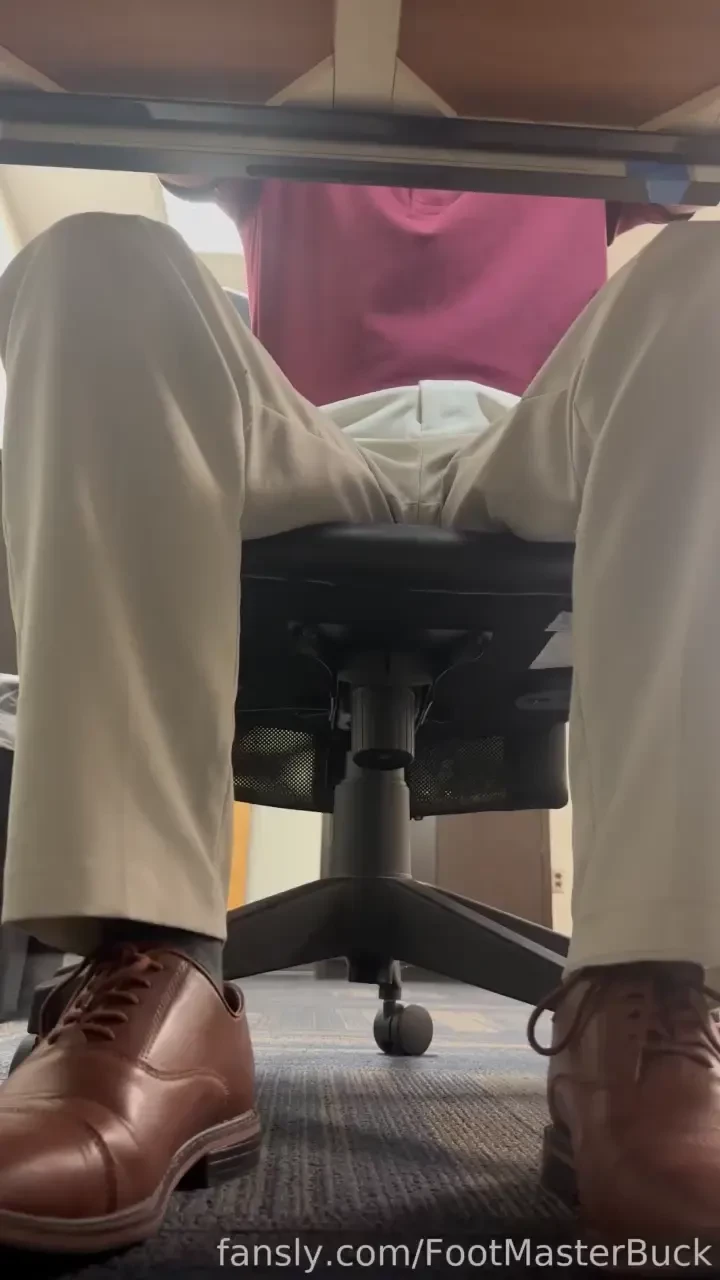 Under desk of coworker malefeet alpha socks 