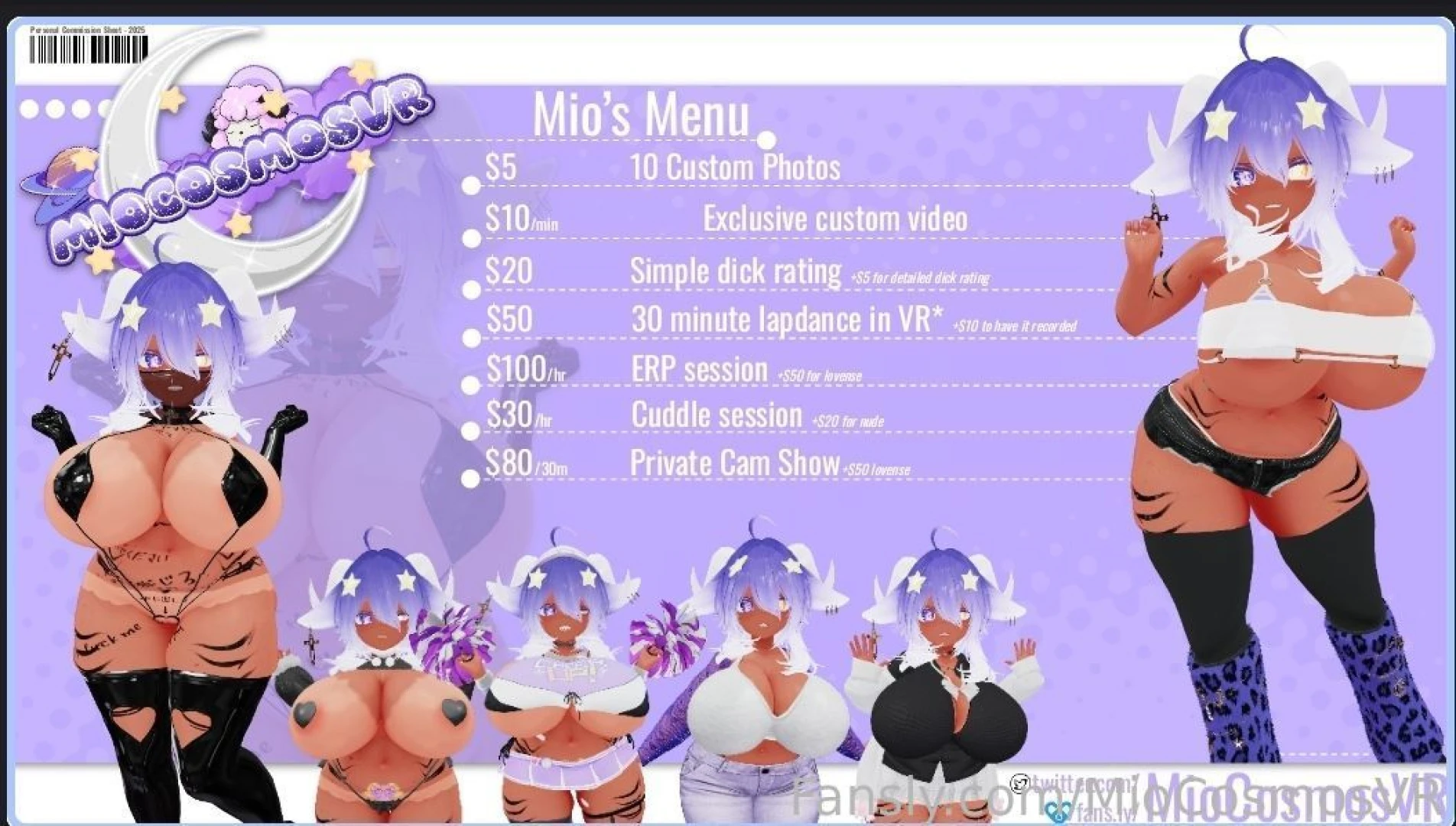 I have revamped my commission sheet with all my available services now 