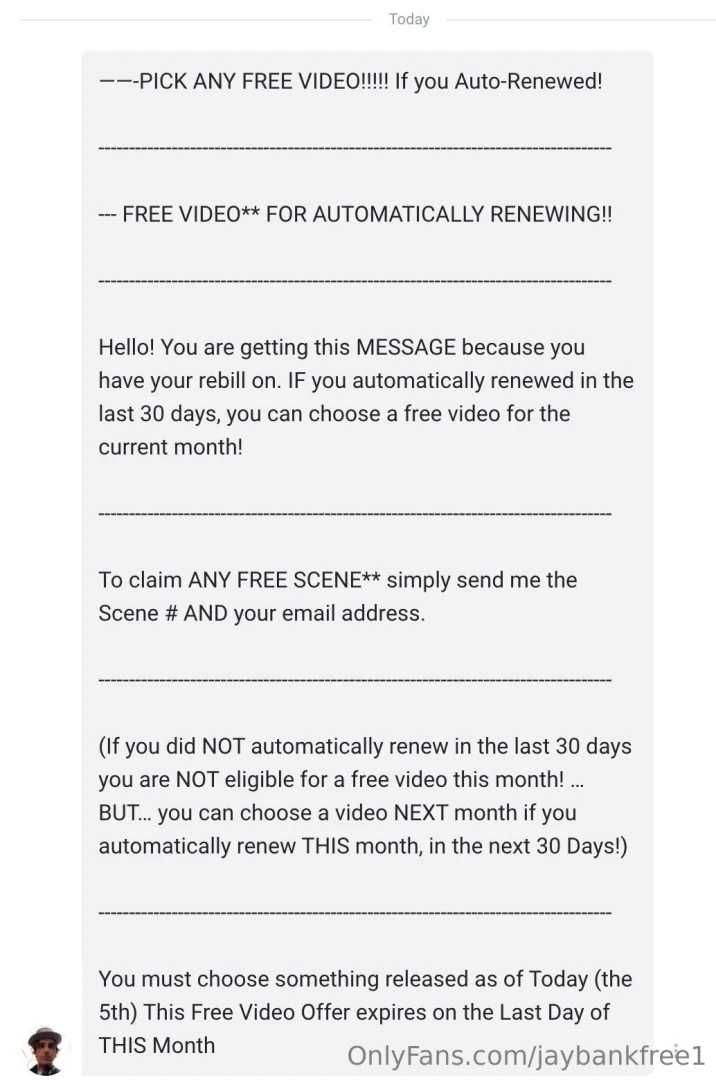 Free video for march the free video offer was just sent out on the 