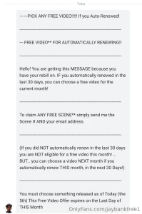 Free video for march the free video offer was just sent out on the