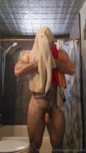 And here we have the wild sasquatch gracefully drying off