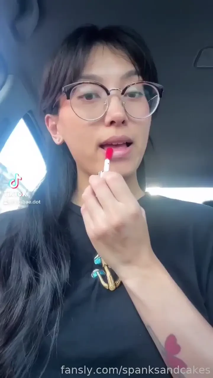 Lip gloss yes or no asian tiktok cute cutegirl innocent petite glasses 