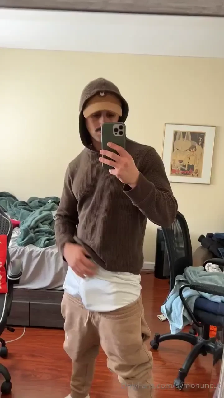 Getting dressed with a big dick is always fun 
