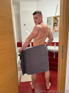 Towel s holding back the goods for now i love it when you watch me but