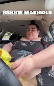 New car stuffing eating a bag full of mcdonald s breakfast squeeeezed