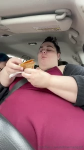 Stuffing my porky body with jack in the box while driving nbsp
