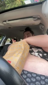 Mcdonald s car stuffing bright and early this morn i go to town eating