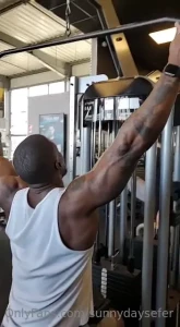 At the gym working the back