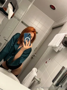 Hi sweetie i went into the bathroom to wash his cum off me so i