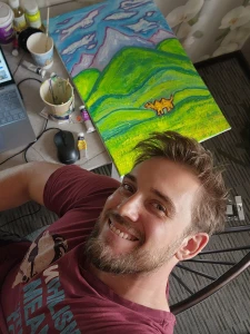 My camel painting inspired by my road trip obviously ben is on a world