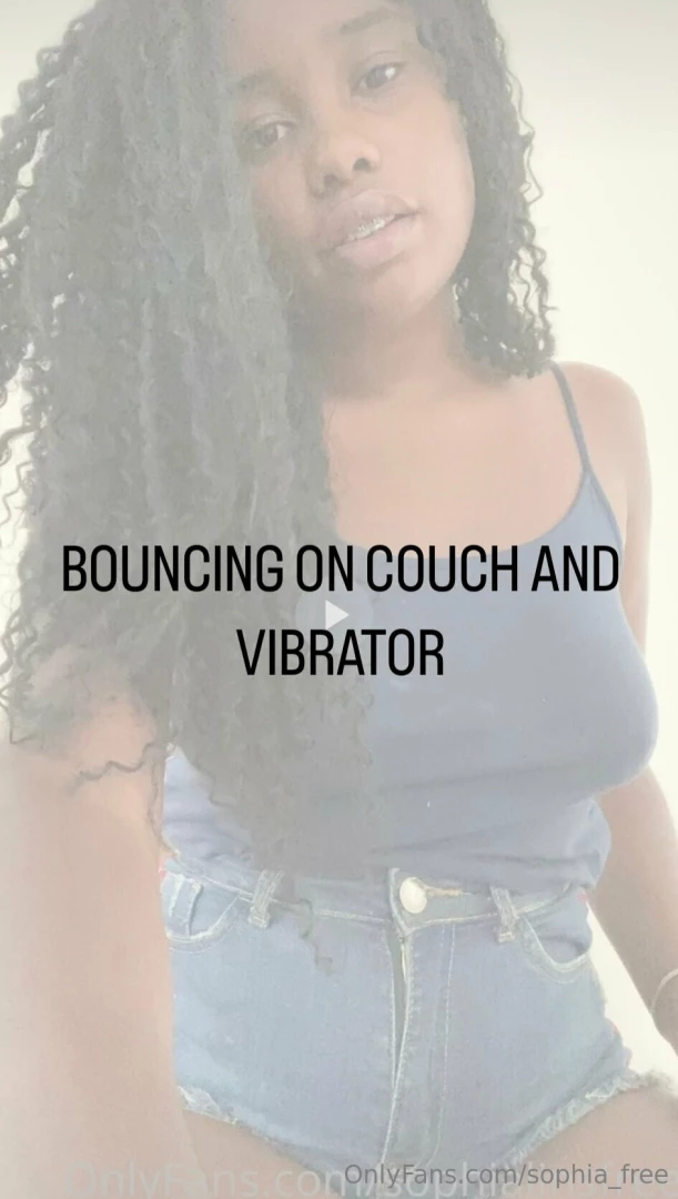 Bouncing on my couch and using my vibrator on my tits before going to 