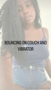 Bouncing on my couch and using my vibrator on my tits before going to