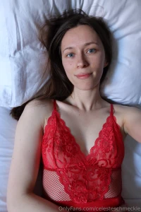 Red lingerie feels so much more luxurious against white sheets part 2