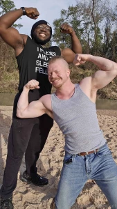 Flexing in the sunlight on an early morning hike with thiqqmasq any