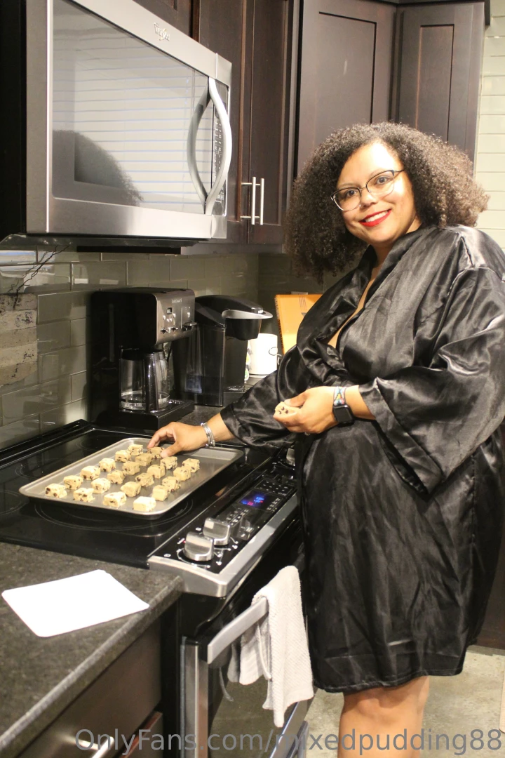 Doing housewife shit baking cookies 