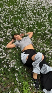 I was lying on the grass looking up at the sky everything around me