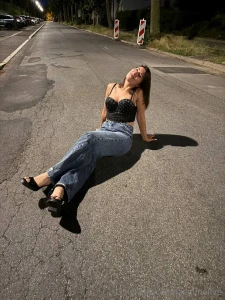 Night silence and me right in the middle of the road sometimes the