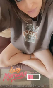 Lazy morning sitting on the couch in an oversized sweatshirt cause it