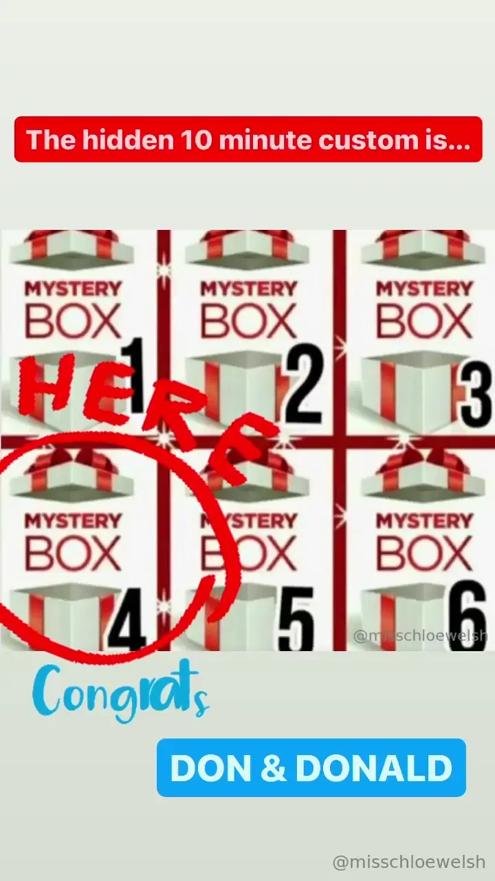 Mystery box reveal the 10 minute custom video was hidden behind box 