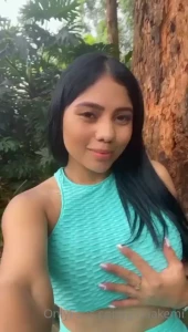Pulled out my tits in the forest i feel hot