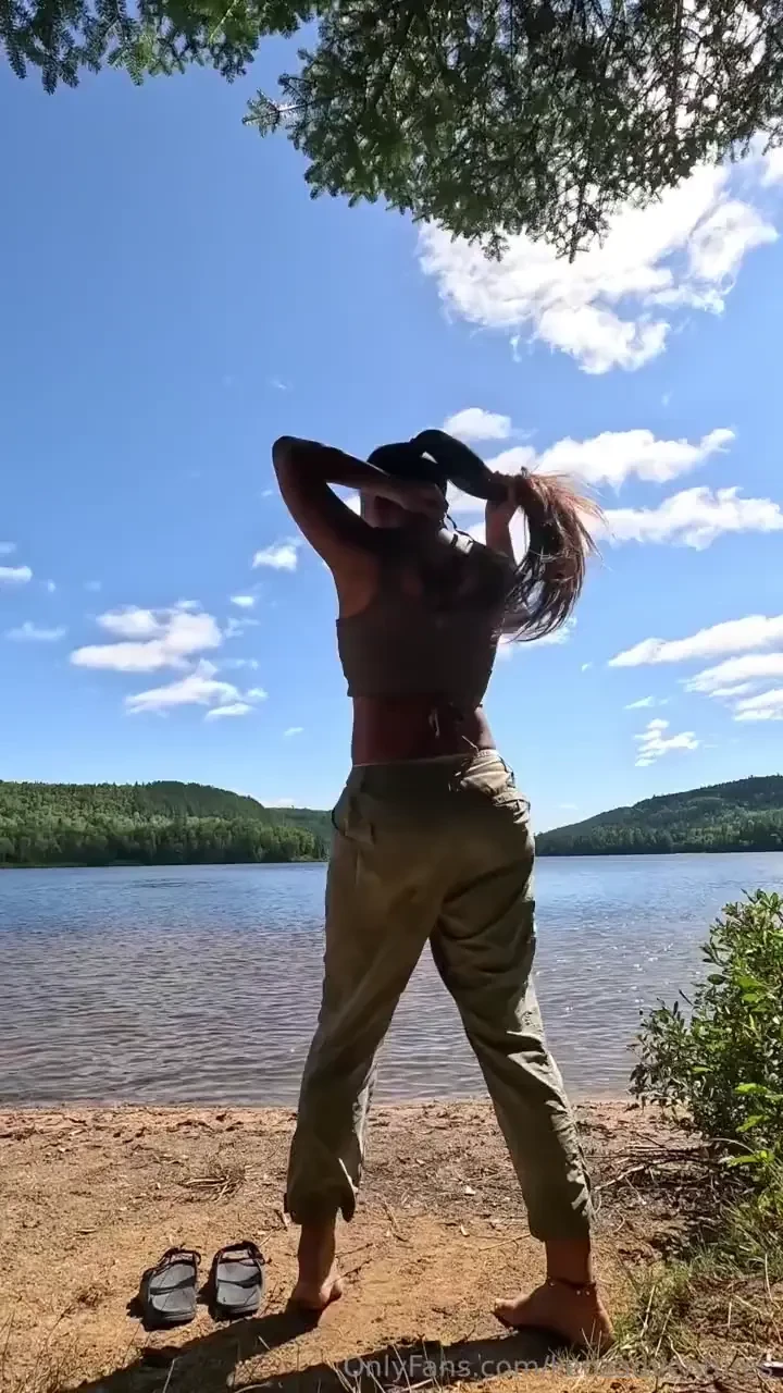 Come with me enjoy the lake let me undress under the clouds simply 