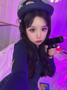 Hihi hands up this lil snowbunny is on patrol today reporting for duty