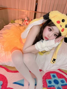 Hihi guess who s a sleepy lil pika today i found this pikachu hat and part 1