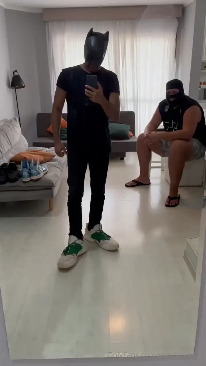 My slave trying and showing some of my shoes the insoles of my black 