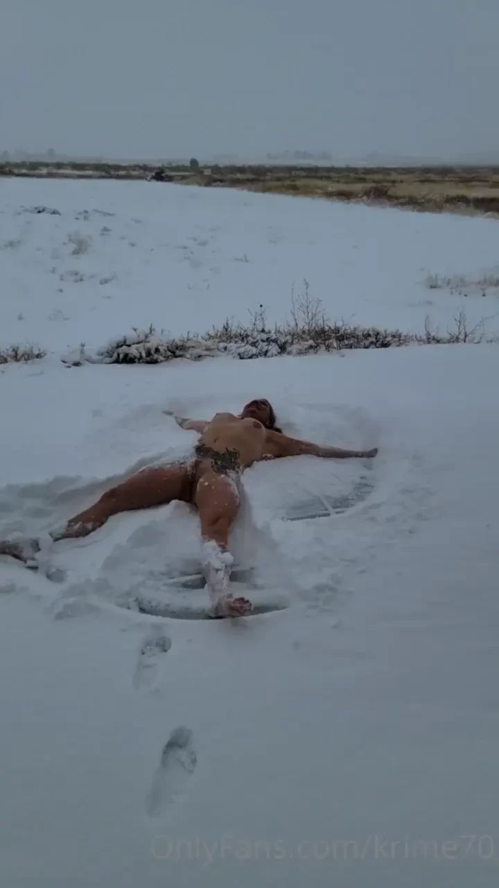 Naked snow angel it was cold and funny i ll get naughty a little later 