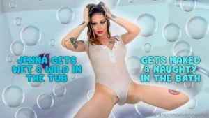 I m dripping wet and teasing in my white one-piece before slipping