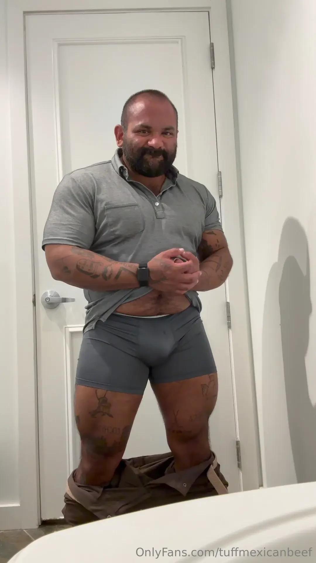 Showing off new underwear 