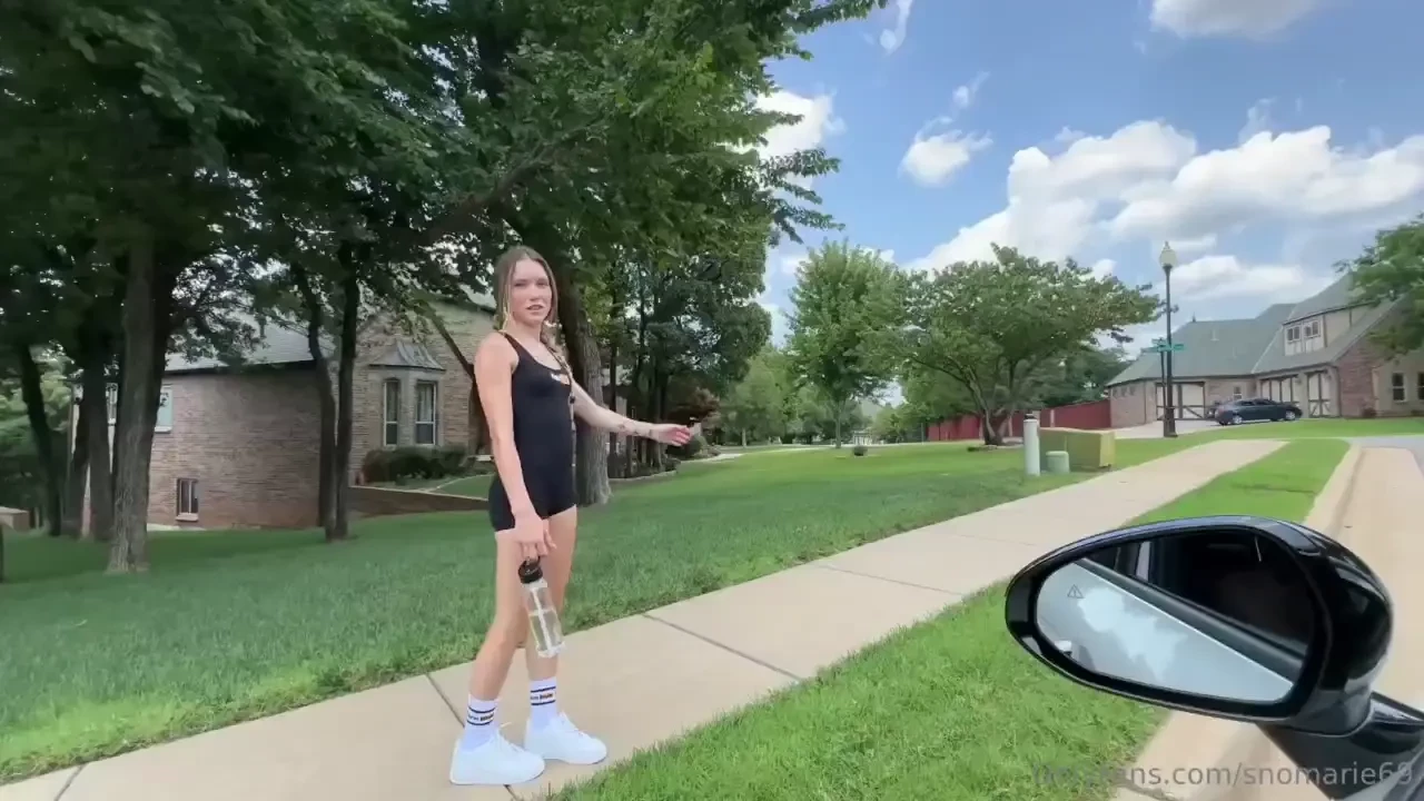 Cute little snow bunny was jogging until this black guy ask to take 