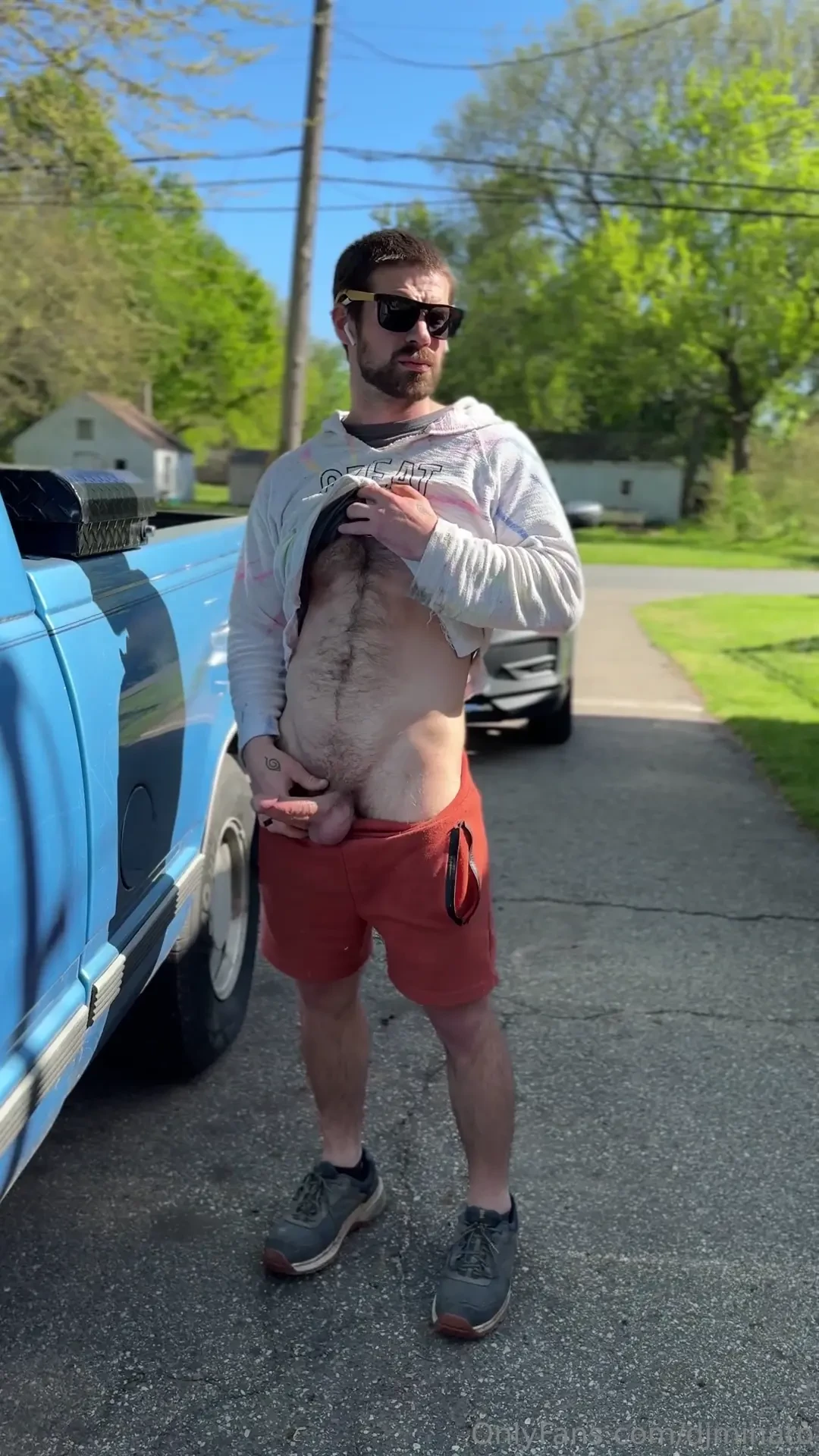 Fun in the sun then my wife saw the neighbor walking over so had to 